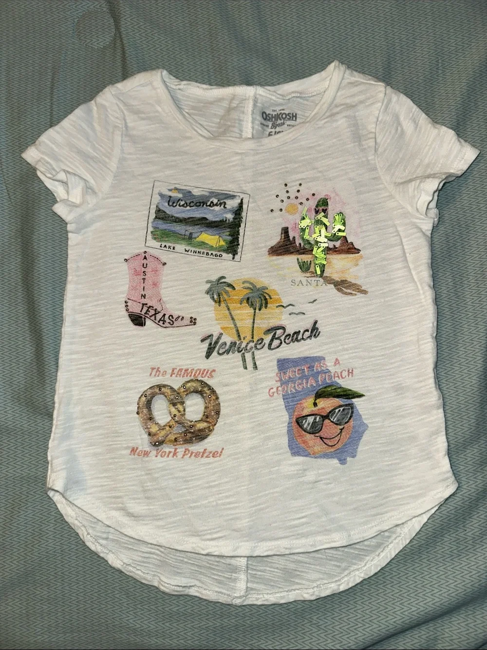 OshKosh B'gosh White Girls' Across the USA Travel Graphic Tee